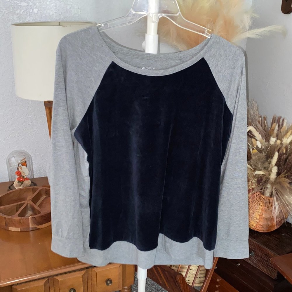 Women’s Plus Sz. 1X Style & Co. Women Sport Long Sleeve Jersey Top Shirt